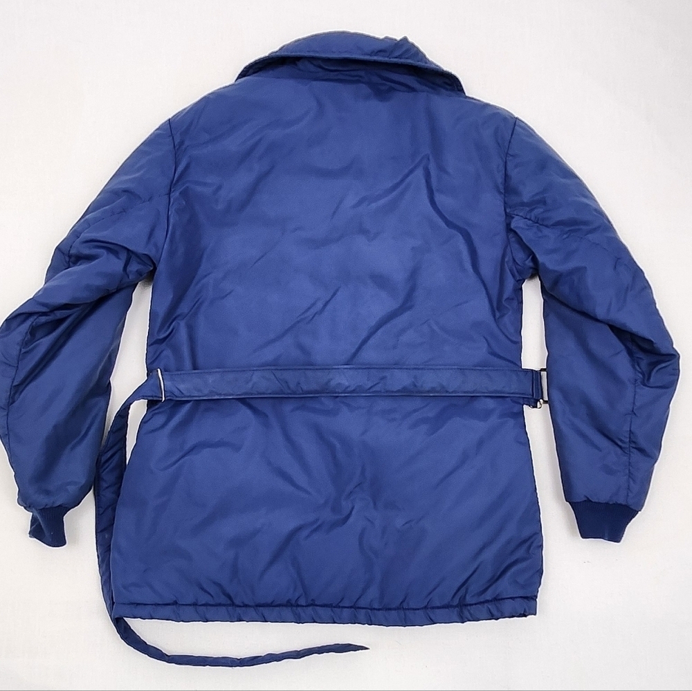 Vintage Tempco Down Jacket Quilted Blue Puffer Womens Medium Made In USA - Picture 6 of 9